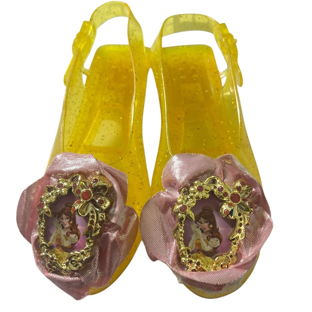 Disney Princess Belle Gold Sparkle Kids Dress Up Hells no size 11/12